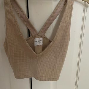 Gently Used Vacancy Halycon Waffle Crop - Beige